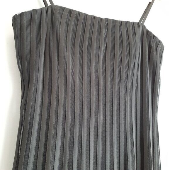 FRANK LYMAN Fit & Flare Midi Dress Black Mesh & Ribbon Sz 4 - Picture 9 of 16